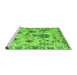 Sideview of Machine Washable Abstract Green Modern Area Rugs, wshabs4629grn