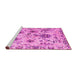 Sideview of Machine Washable Abstract Pink Modern Rug, wshabs4629pnk