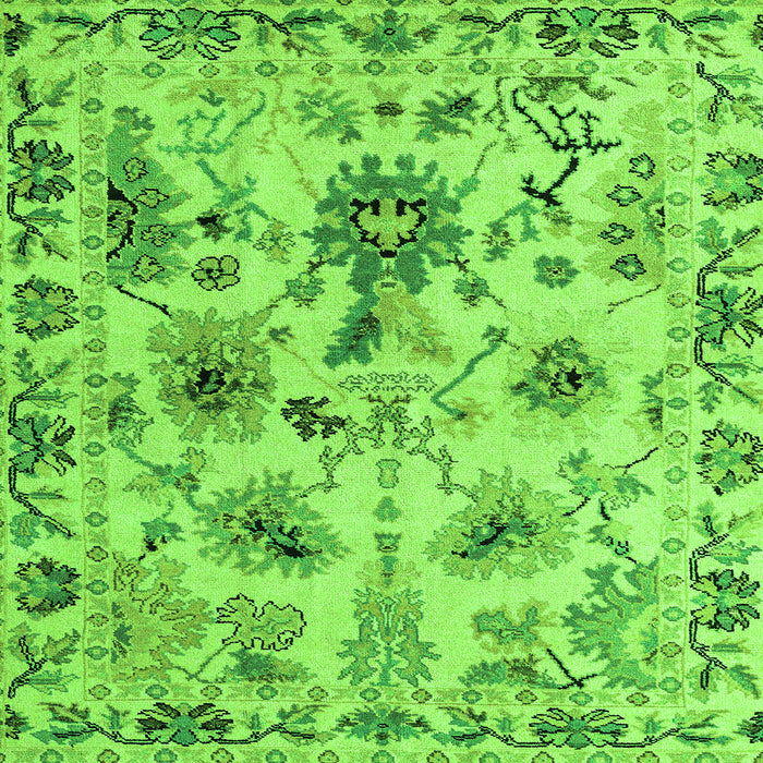 Square Machine Washable Abstract Green Modern Area Rugs, wshabs4629grn
