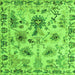 Square Machine Washable Abstract Green Modern Area Rugs, wshabs4629grn