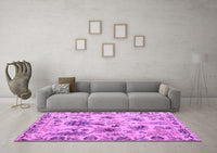 Machine Washable Abstract Purple Modern Rug, wshabs4629pur