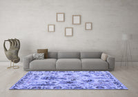 Machine Washable Abstract Blue Modern Rug, wshabs4629blu