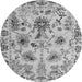 Round Machine Washable Abstract Gray Modern Rug, wshabs4629gry