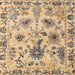 Square Machine Washable Abstract Dark Gold Brown Rug, wshabs4629