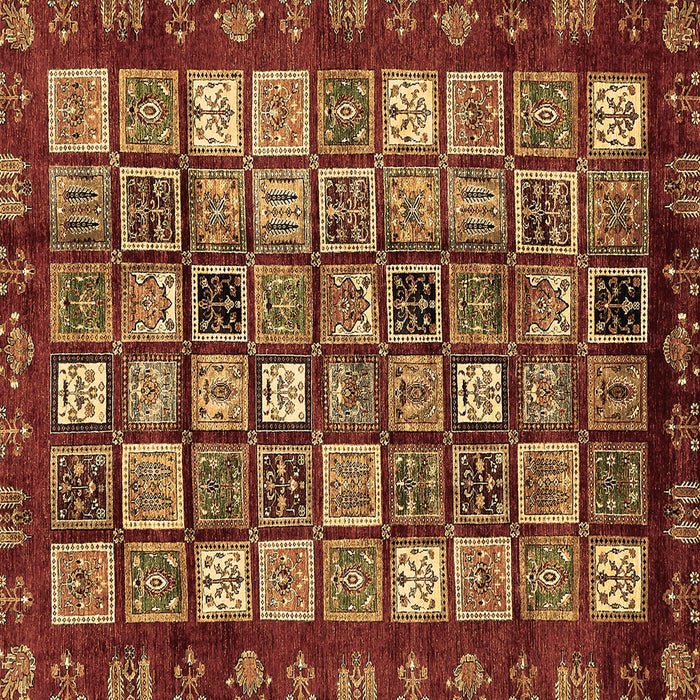 Square Abstract Brown Modern Rug, abs462brn