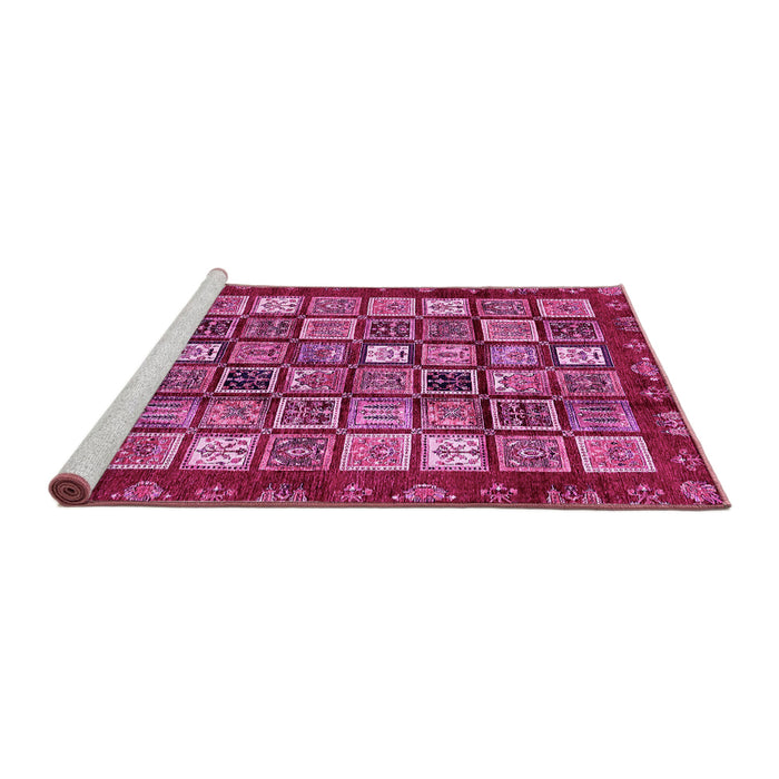 Sideview of Machine Washable Abstract Pink Modern Rug, wshabs462pnk