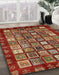 Machine Washable Abstract Tomato Red Rug in a Family Room, wshabs462