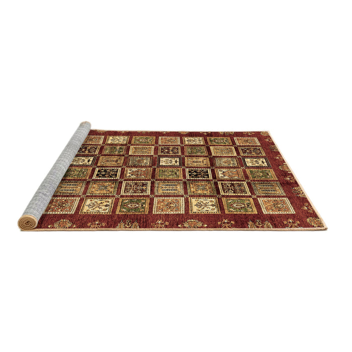 Sideview of Machine Washable Abstract Brown Modern Rug, wshabs462brn