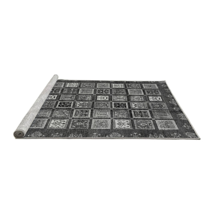 Sideview of Machine Washable Abstract Gray Modern Rug, wshabs462gry