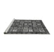 Sideview of Machine Washable Abstract Gray Modern Rug, wshabs462gry