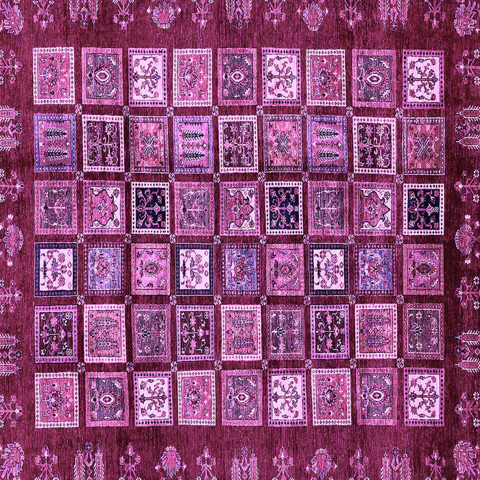 Square Machine Washable Abstract Purple Modern Area Rugs, wshabs462pur