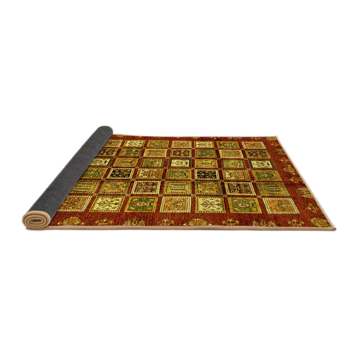 Sideview of Abstract Yellow Modern Rug, abs462yw
