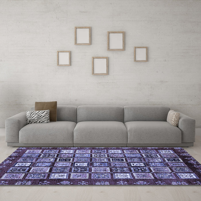 Machine Washable Abstract Blue Modern Rug in a Living Room, wshabs462blu