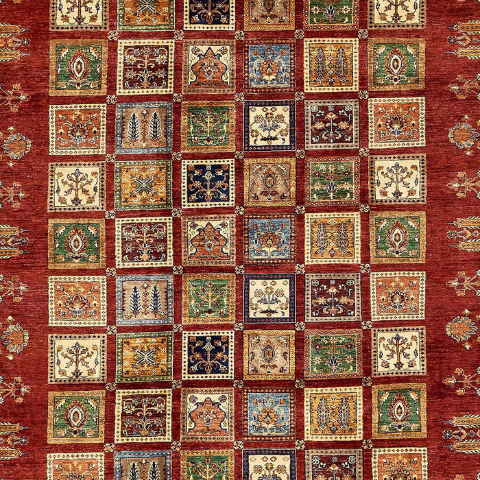 Machine Washable Abstract Tomato Red Rug, wshabs462