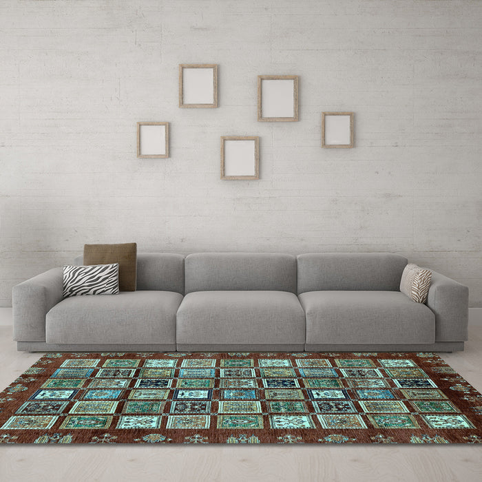 Machine Washable Abstract Light Blue Modern Rug in a Living Room, wshabs462lblu