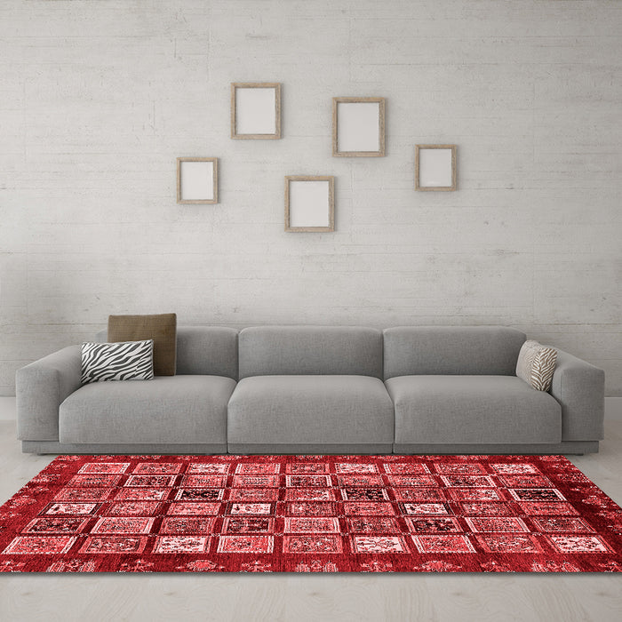 Modern Red Washable Rugs