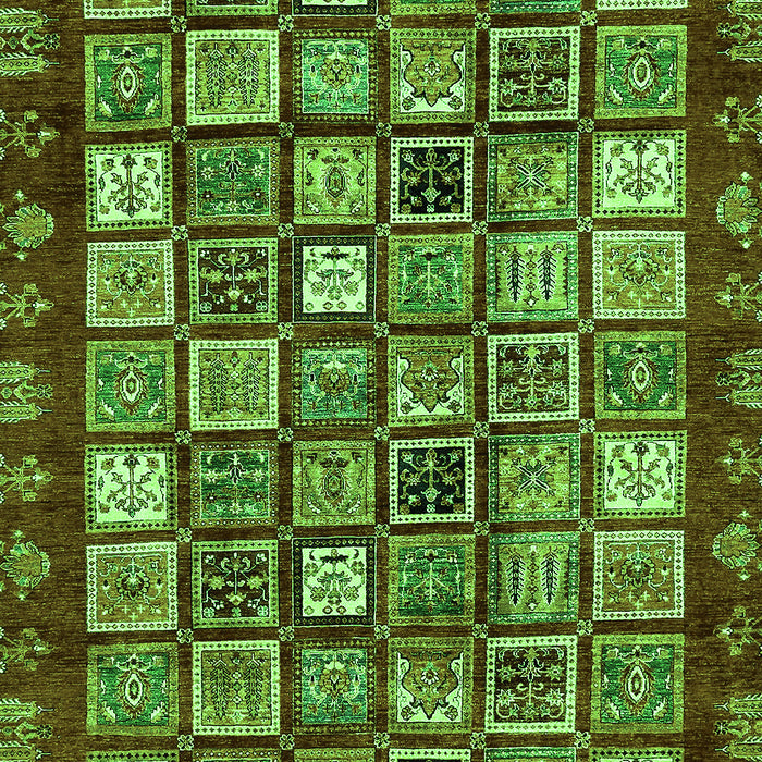 Machine Washable Abstract Green Modern Area Rugs, wshabs462grn