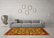 Machine Washable Abstract Yellow Modern Rug in a Living Room, wshabs462yw