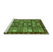 Sideview of Machine Washable Abstract Green Modern Area Rugs, wshabs462grn