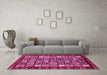 Machine Washable Abstract Pink Modern Rug in a Living Room, wshabs462pnk