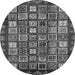 Round Abstract Gray Modern Rug, abs462gry