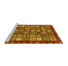 Sideview of Machine Washable Abstract Yellow Modern Rug, wshabs462yw