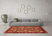 Machine Washable Abstract Orange Modern Area Rugs in a Living Room, wshabs462org