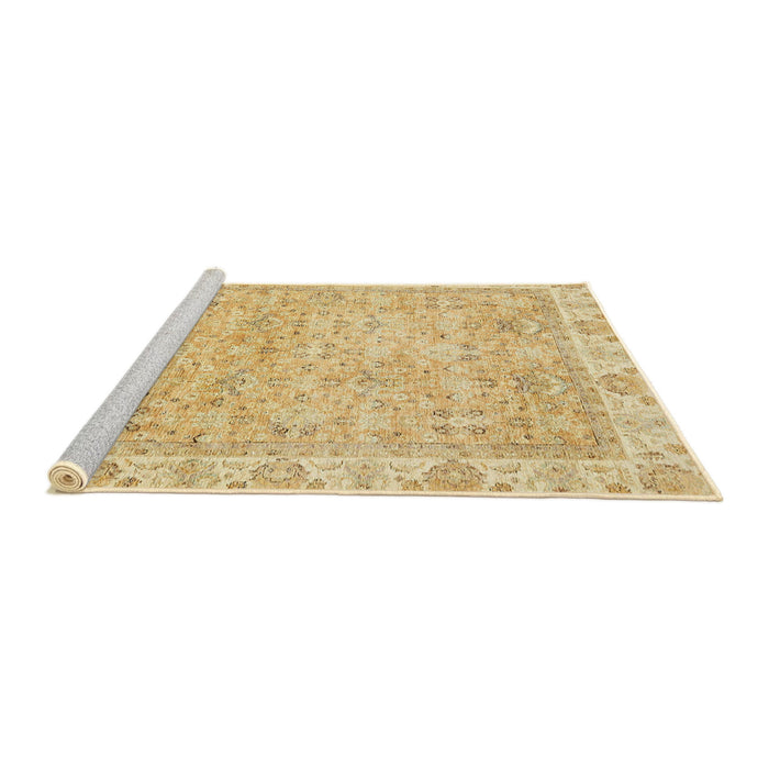 Sideview of Machine Washable Abstract Yellow Rug, wshabs463