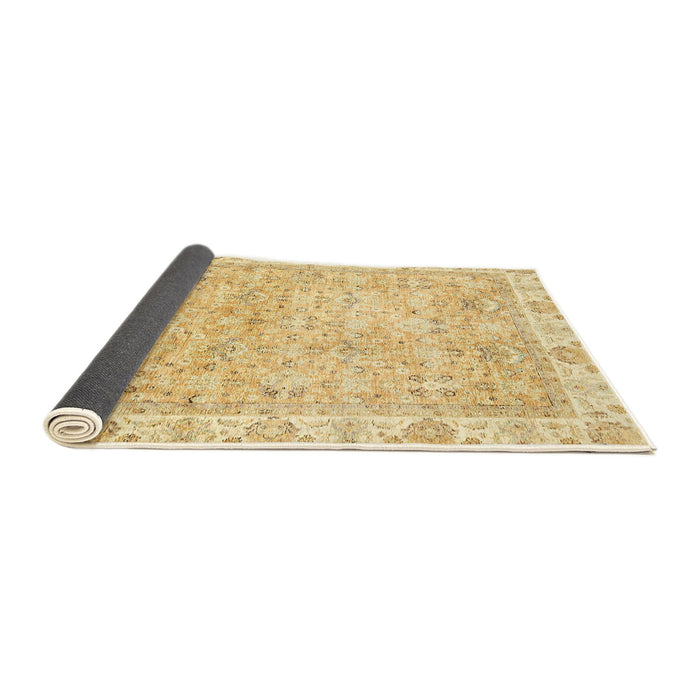 Sideview of Abstract Yellow Modern Rug, abs463