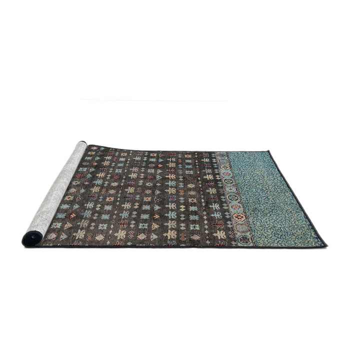 Sideview of Machine Washable Abstract Gunmetal Gray Rug, wshabs4630