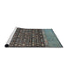 Sideview of Machine Washable Abstract Gunmetal Gray Rug, wshabs4630