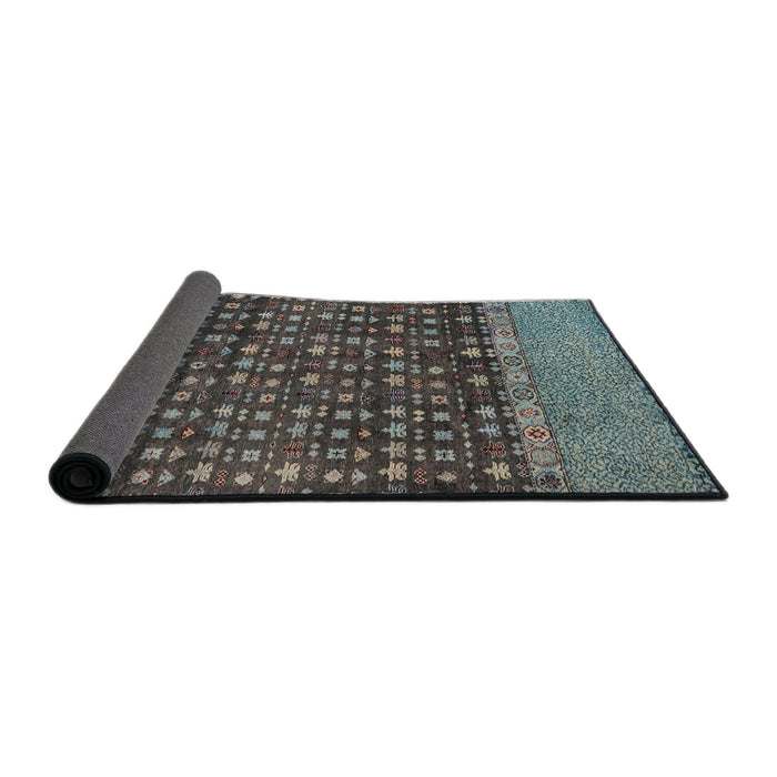 Sideview of Abstract Gunmetal Gray Modern Rug, abs4630