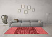 Machine Washable Abstract Red Modern Rug, wshabs4630red