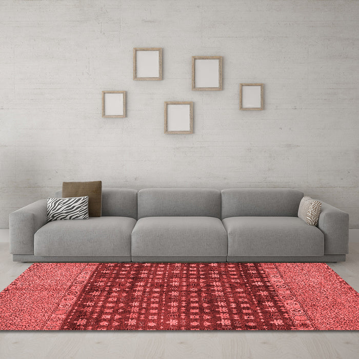 Modern Red Washable Rugs