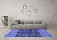 Machine Washable Abstract Blue Modern Rug, wshabs4630blu