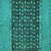 Square Abstract Turquoise Modern Rug, abs4630turq