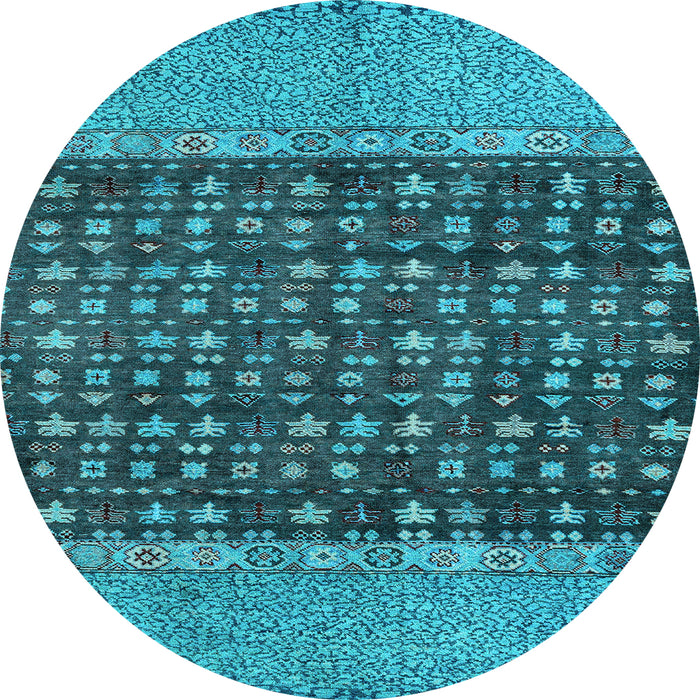 Round Abstract Light Blue Modern Rug, abs4630lblu