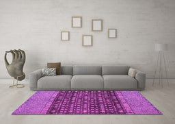 Machine Washable Abstract Pink Modern Rug in a Living Room, wshabs4630pnk