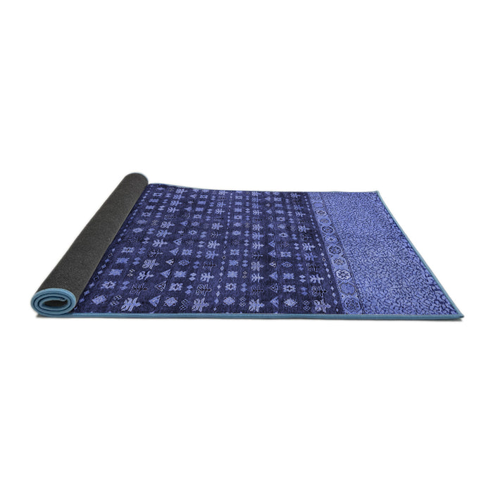 Sideview of Abstract Blue Modern Rug, abs4630blu