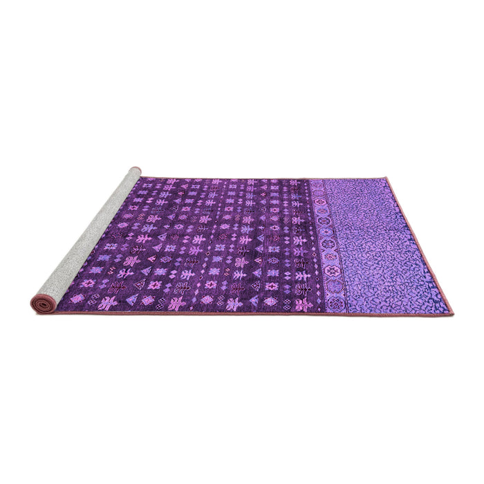 Sideview of Machine Washable Abstract Purple Modern Area Rugs, wshabs4630pur