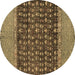 Round Abstract Brown Modern Rug, abs4630brn