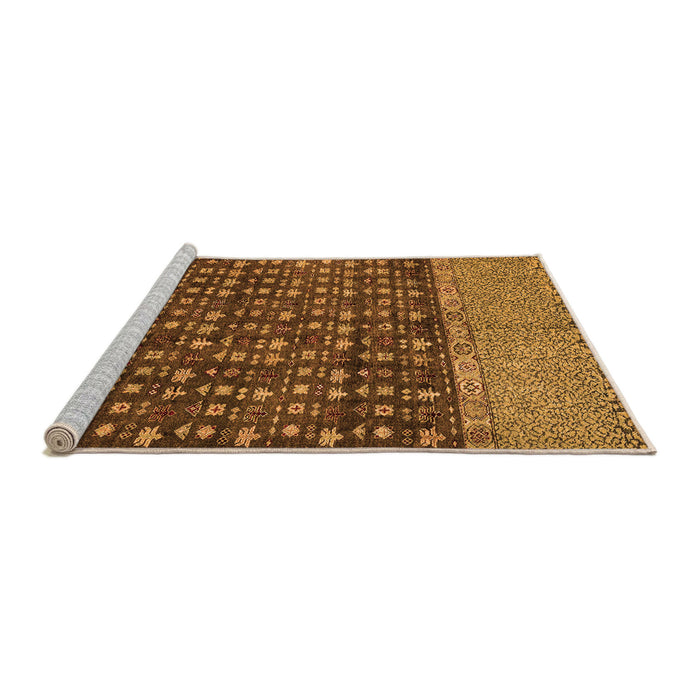 Sideview of Machine Washable Abstract Orange Modern Area Rugs, wshabs4630org