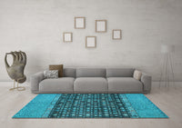 Machine Washable Abstract Light Blue Modern Rug, wshabs4630lblu