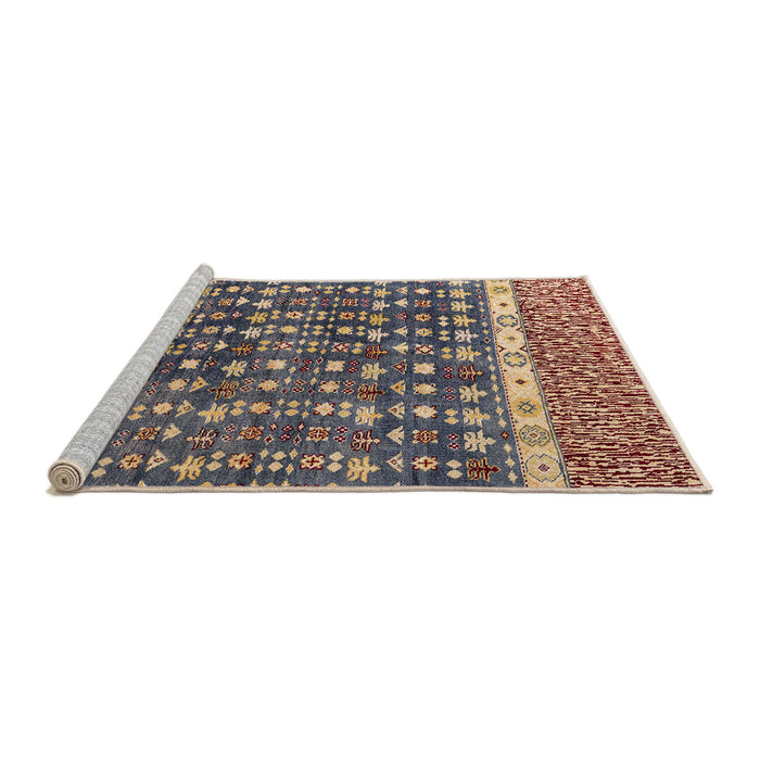 Sideview of Machine Washable Abstract Camel Brown Rug, wshabs4631