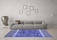 Machine Washable Abstract Blue Modern Rug, wshabs4631blu