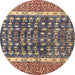 Round Abstract Camel Brown Modern Rug, abs4631