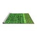 Sideview of Machine Washable Abstract Green Modern Area Rugs, wshabs4631grn