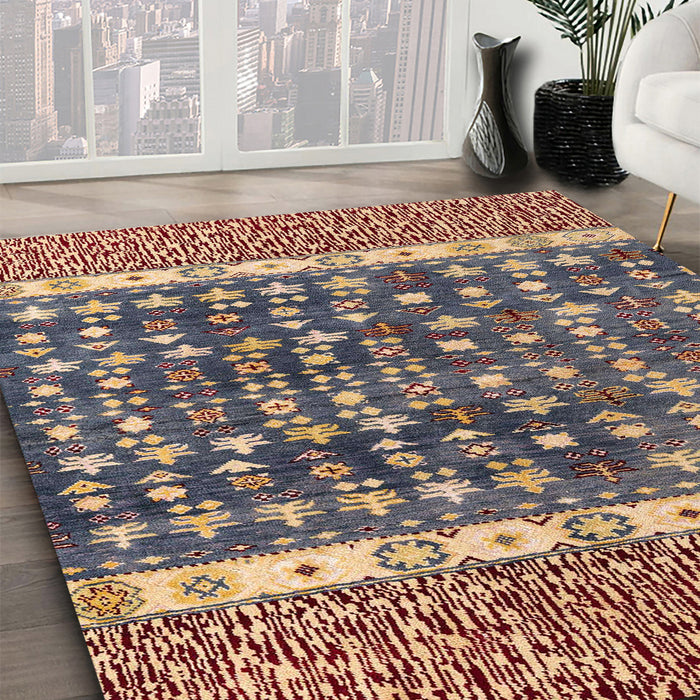 Machine Washable Abstract Camel Brown Rug in a Family Room, wshabs4631