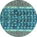 Round Machine Washable Abstract Light Blue Modern Rug, wshabs4631lblu