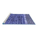 Sideview of Machine Washable Abstract Blue Modern Rug, wshabs4631blu